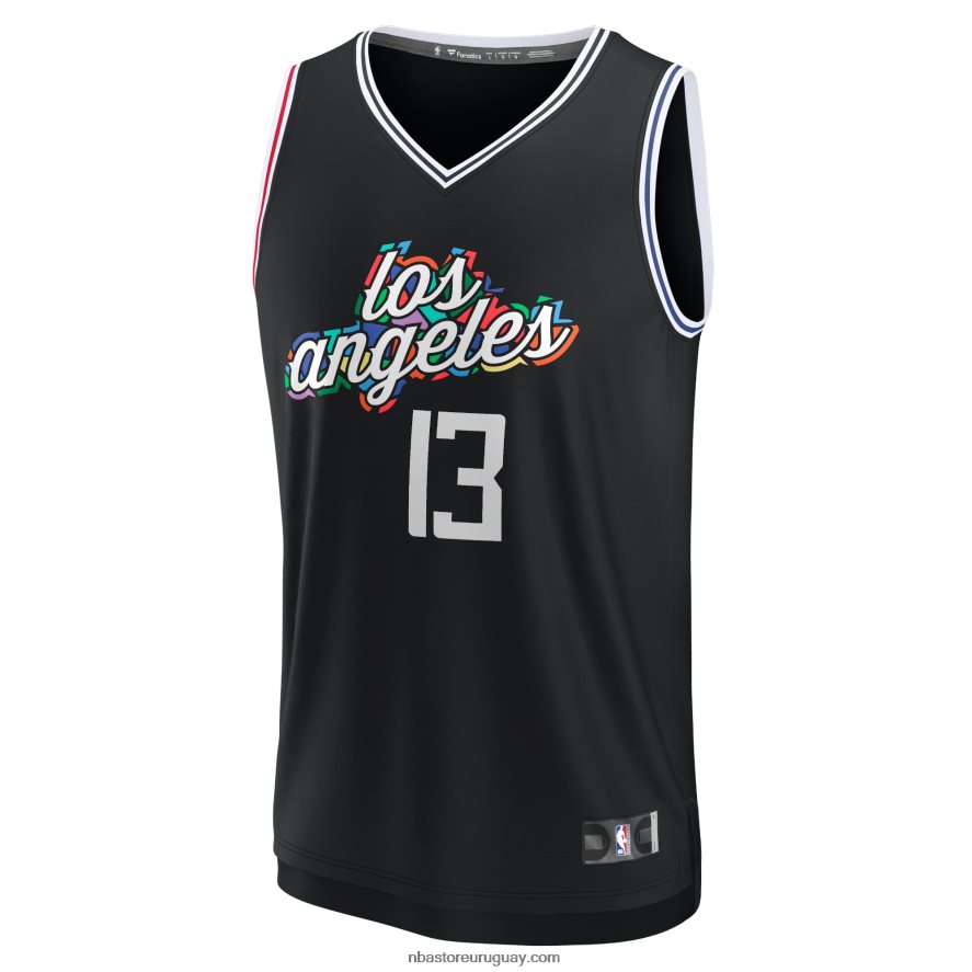 la clippers paul george negro fastbreak camiseta 6L080N354 NBA