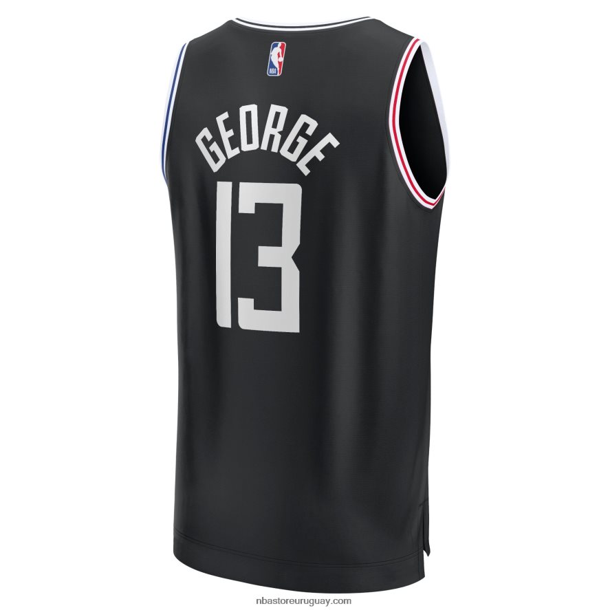 la clippers paul george negro fastbreak camiseta 6L080N354 NBA