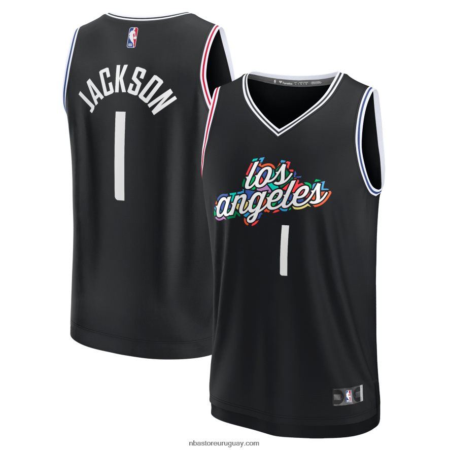 la clippers reggie jackson negro fastbreak jersey 6L080N1509 NBA