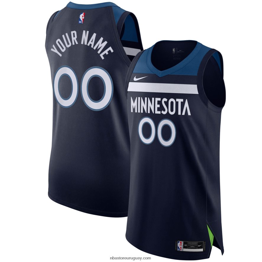 minnesota timberwolves nike azul marino auténtica camiseta personalizada 6L080N4830 NBA
