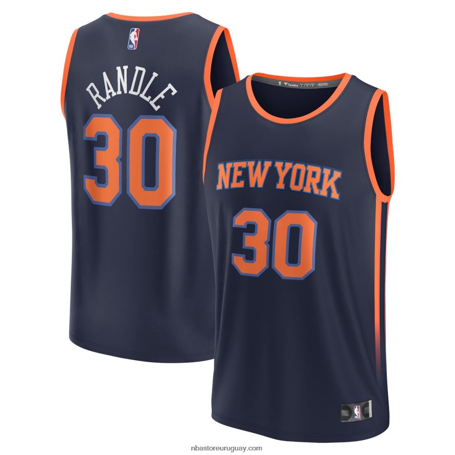 New York Knicks Julius Randle Réplica de camiseta azul marino Fast Break 6L080N257 NBA