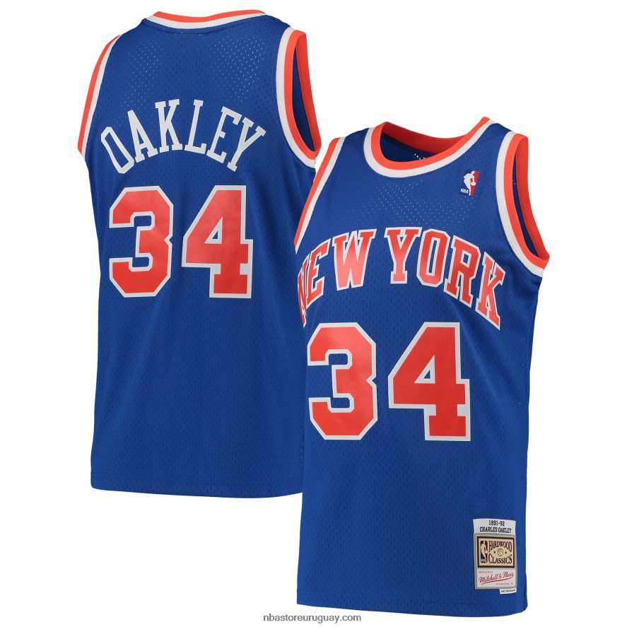 New York Knicks charles oakley mitchell & ness blue hardwood classics swingman jersey 6L080N2814 NBA
