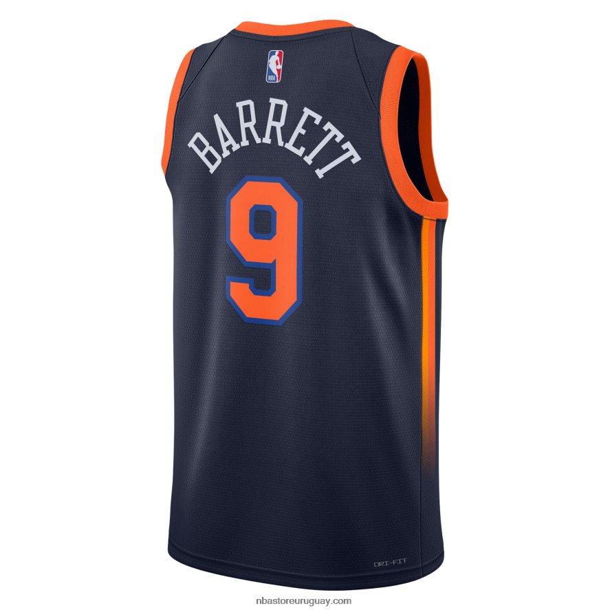 camiseta de los new york knicks rj barrett jordan brand azul marino swingman 6L080N621 NBA