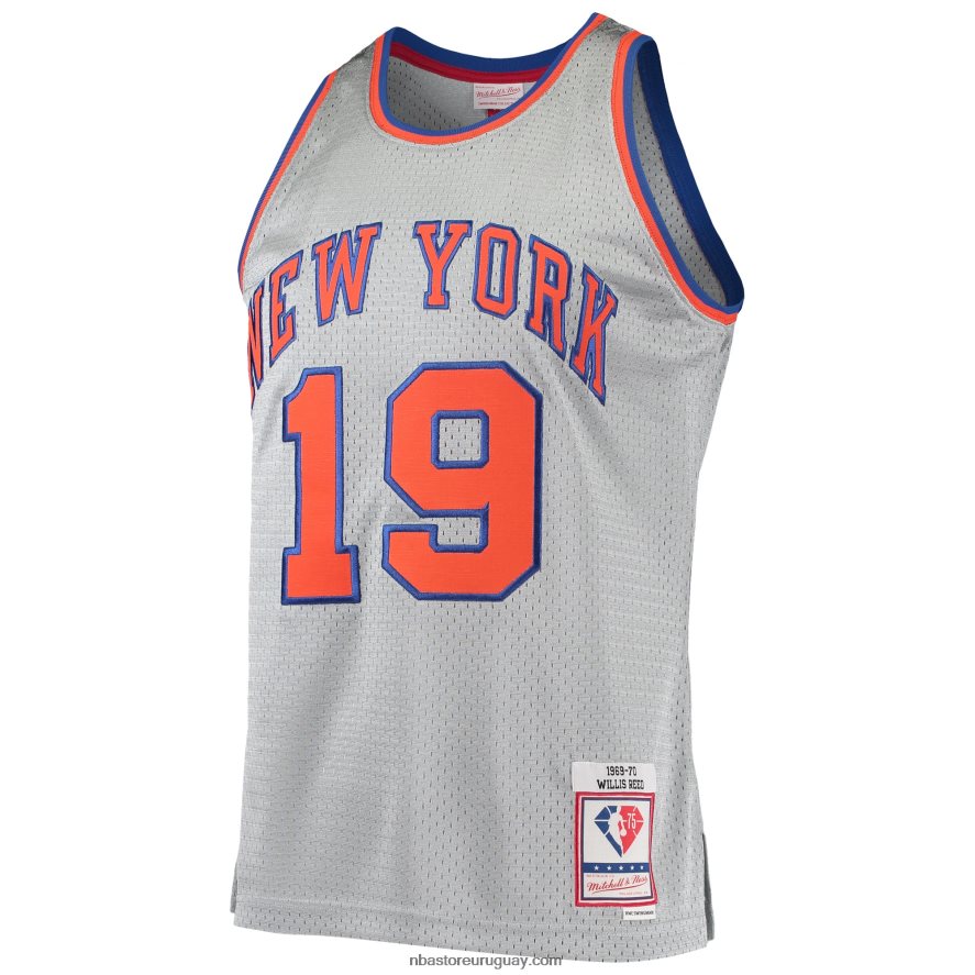 jersey new york knicks willis reed plata 75 aniversario 1969-70 hardwood classics swingman 6L080N2740 NBA