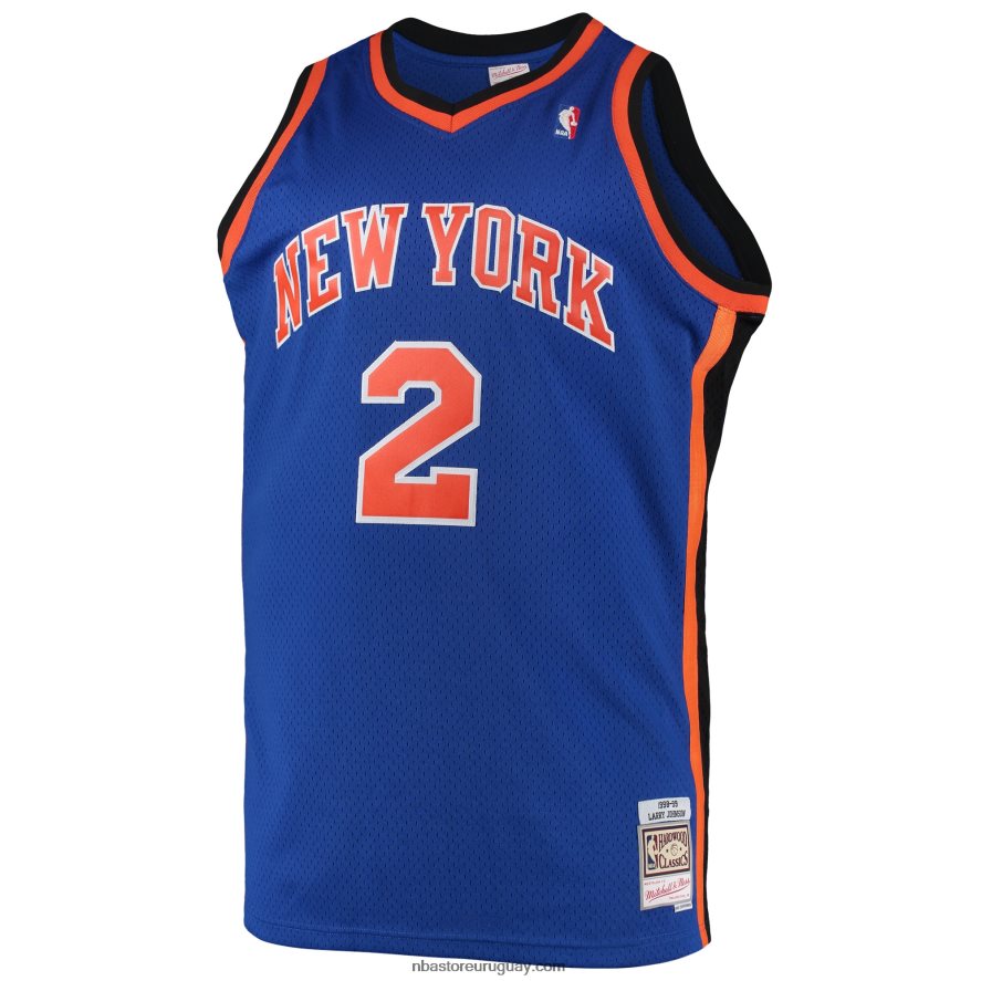 larry johnson new york knicks mitchell & ness blue big & tall hardwood classics swingman jersey 6L080N1096 NBA