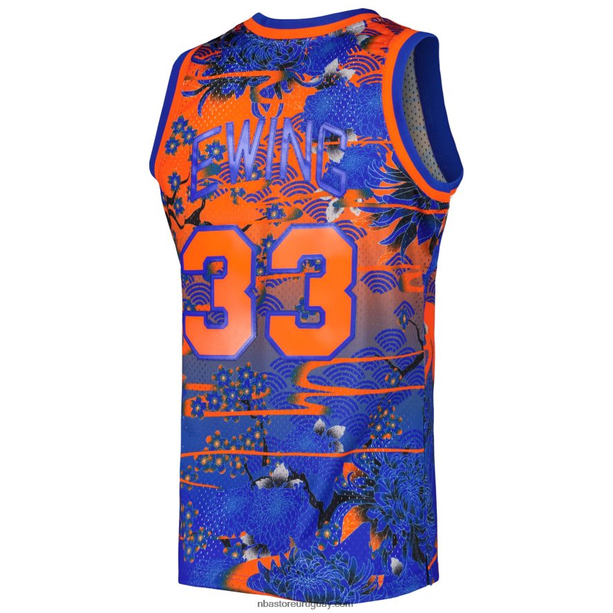 new york knicks patrick ewing mitchell & ness blue hardwood classics lunar new year swingman jersey 6L080N572 NBA