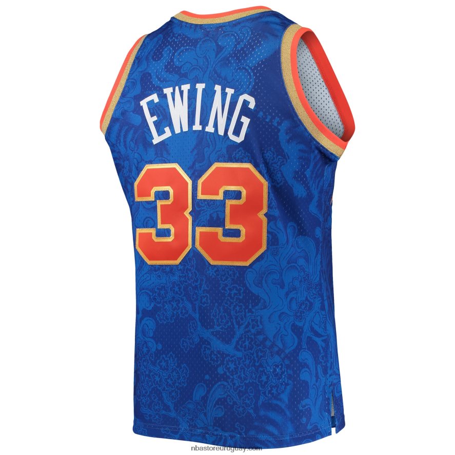 new york knicks patrick ewing mitchell & ness blue hardwood classics lunar new year swingman jersey 6L080N827 NBA