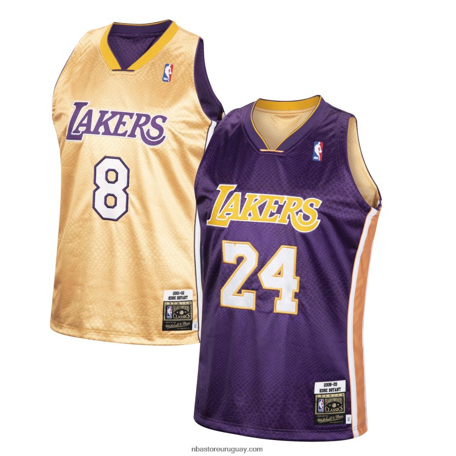 Los angeles lakers kobe bryant mitchell & ness jersey auténtico reversible dorado/púrpura 6L080N1924 NBA