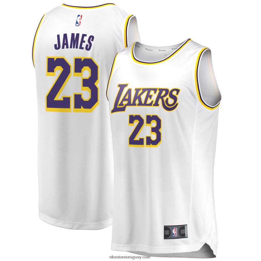 Los angeles lakers lebron james blanco fast break replica jersey 6L080N70 NBA