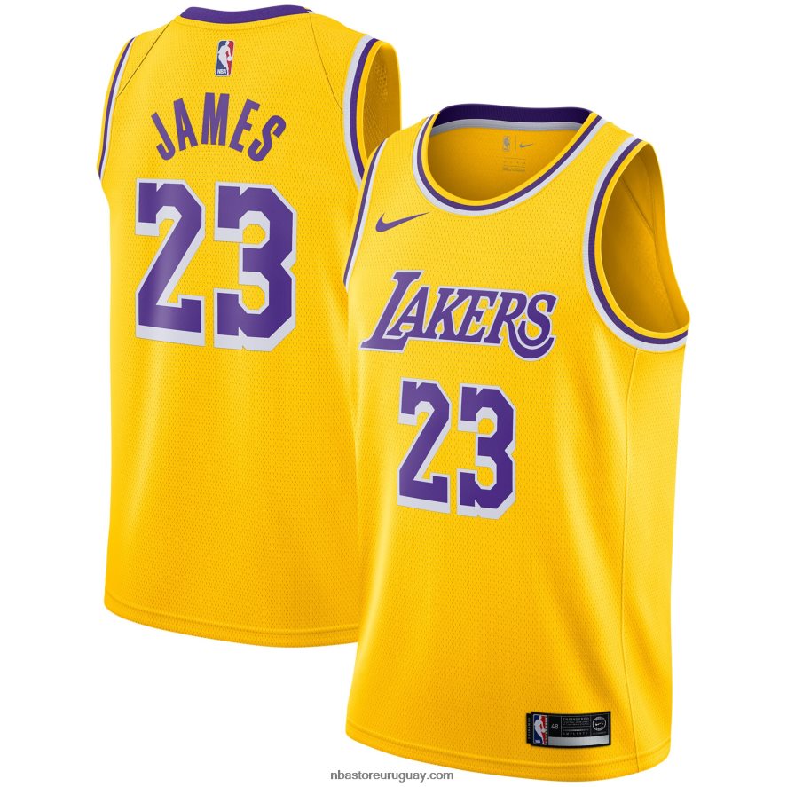 Los angeles lakers lebron james nike oro swingman jugador camiseta 6L080N3630 NBA
