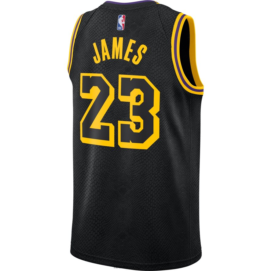 camiseta los angeles lakers lebron james nike city edition swingman negro 6L080N363 NBA
