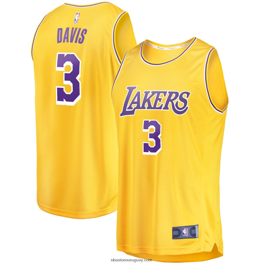 los angeles lakers anthony davis oro fast break replica playera de jugador 6L080N1253 NBA