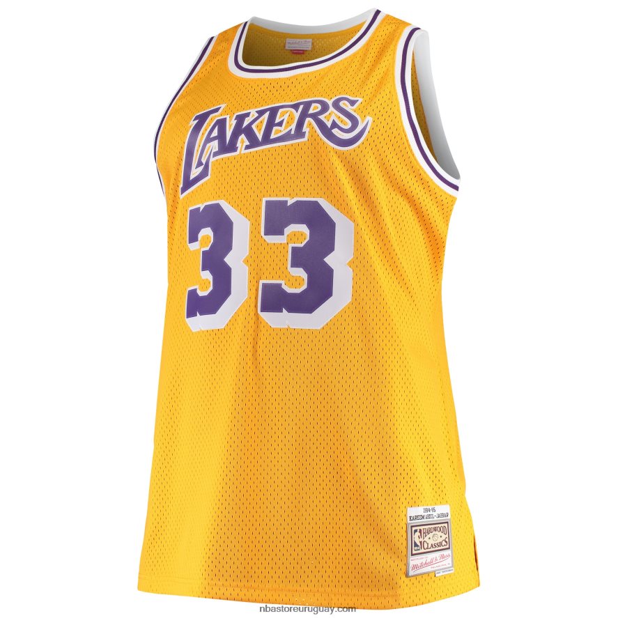 los angeles lakers kareem abdul-jabbar mitchell & ness gold big & tall hardwood classics jersey 6L080N866 NBA