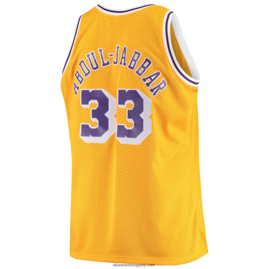 los angeles lakers kareem abdul-jabbar mitchell & ness gold big & tall hardwood classics jersey 6L080N866 NBA