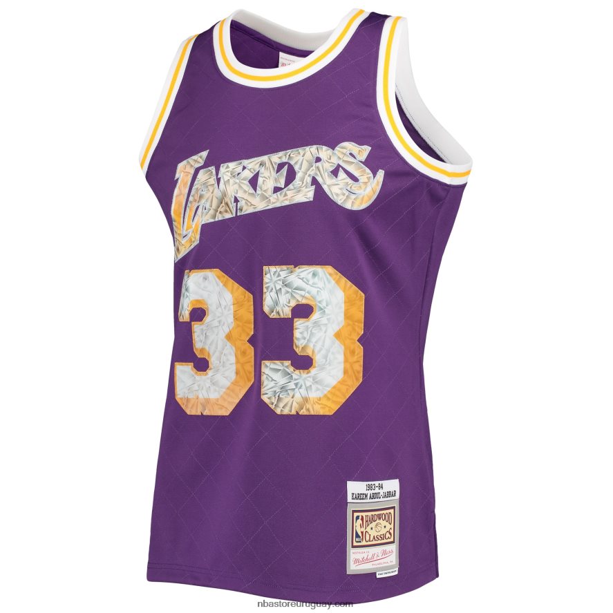 los angeles lakers kareem abdul-jabbar púrpura madera dura 75 aniversario diamante swingman jersey 6L080N1944 NBA