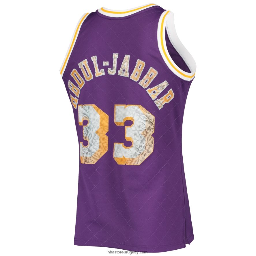 los angeles lakers kareem abdul-jabbar púrpura madera dura 75 aniversario diamante swingman jersey 6L080N1944 NBA