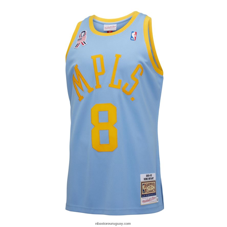 los angeles lakers kobe bryant mitchell & ness azul claro clásicos de madera dura auténtico jersey 6L080N353 NBA