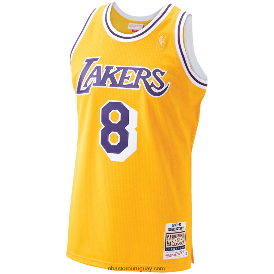 los angeles lakers kobe bryant mitchell & ness oro madera dura clásicos auténtico jugador jersey 6L080N1703 NBA