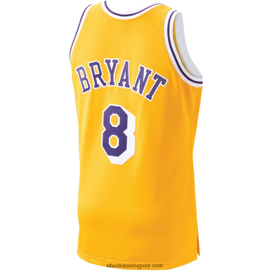 los angeles lakers kobe bryant mitchell & ness oro madera dura clásicos auténtico jugador jersey 6L080N1703 NBA