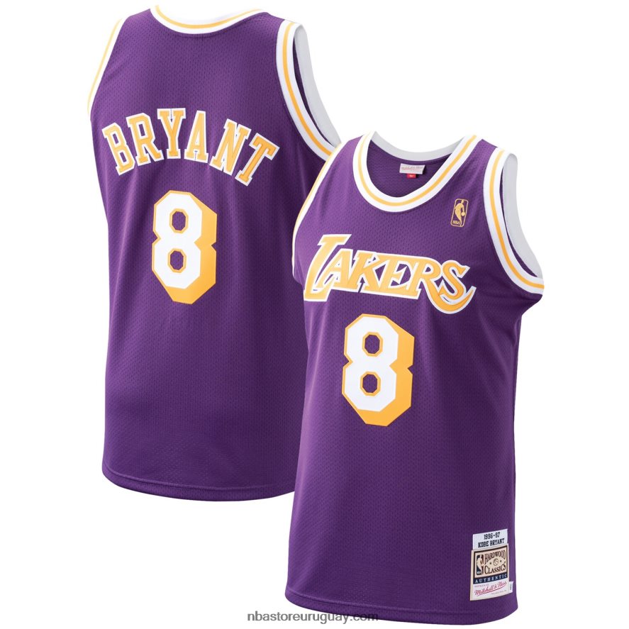 los angeles lakers kobe bryant mitchell & ness púrpura clásico de madera dura auténtico playera de jugador 6L080N2729 NBA