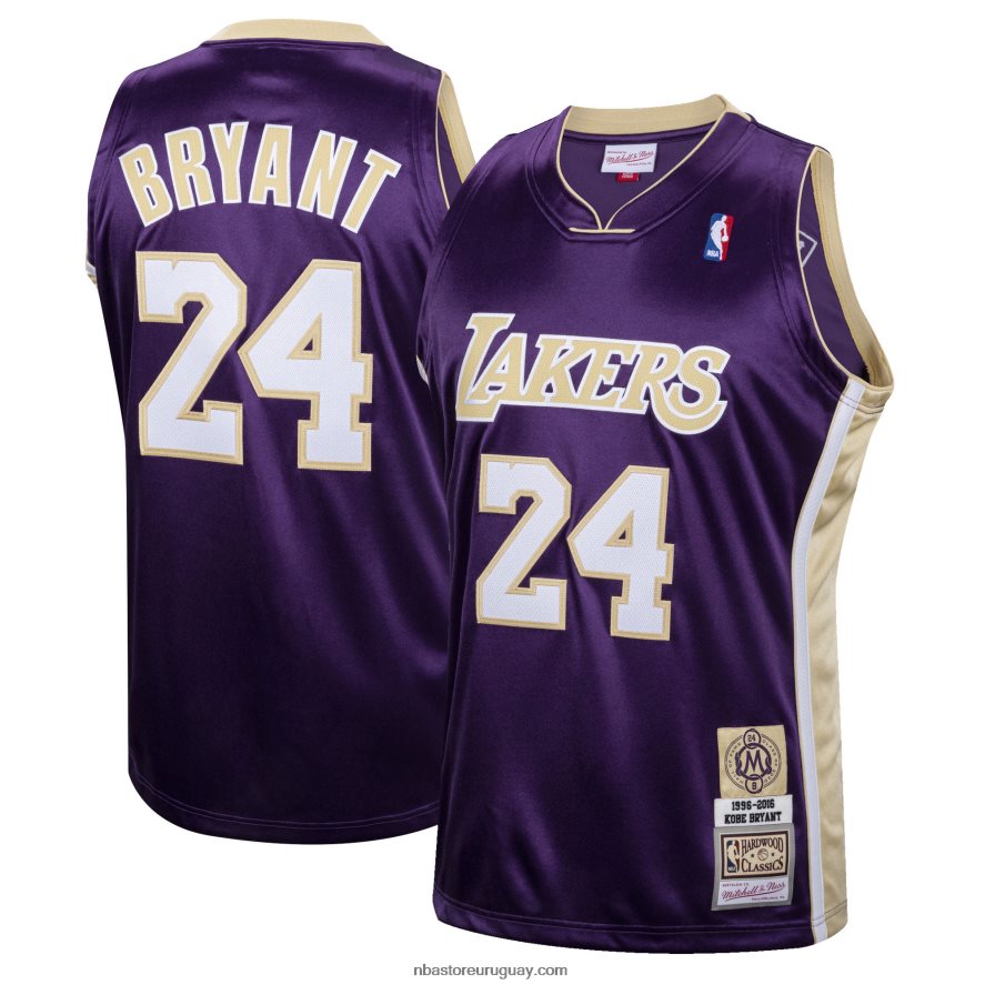 los angeles lakers kobe bryant salón de la fama púrpura clase de 2020 # 24 auténtico jersey de madera dura 6L080N934 NBA