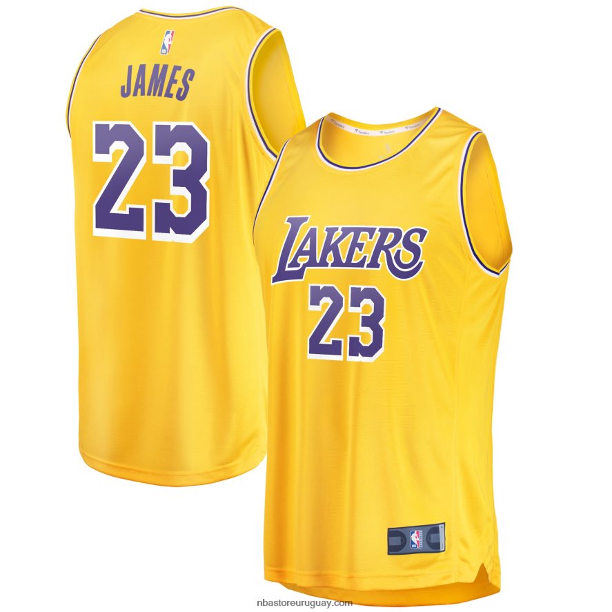 los angeles lakers lebron james oro fast break réplica jugador camiseta 6L080N4346 NBA