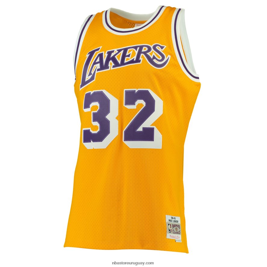los angeles lakers magic johnson mitchell & ness gold hardwood classics swingman jersey 6L080N190 NBA