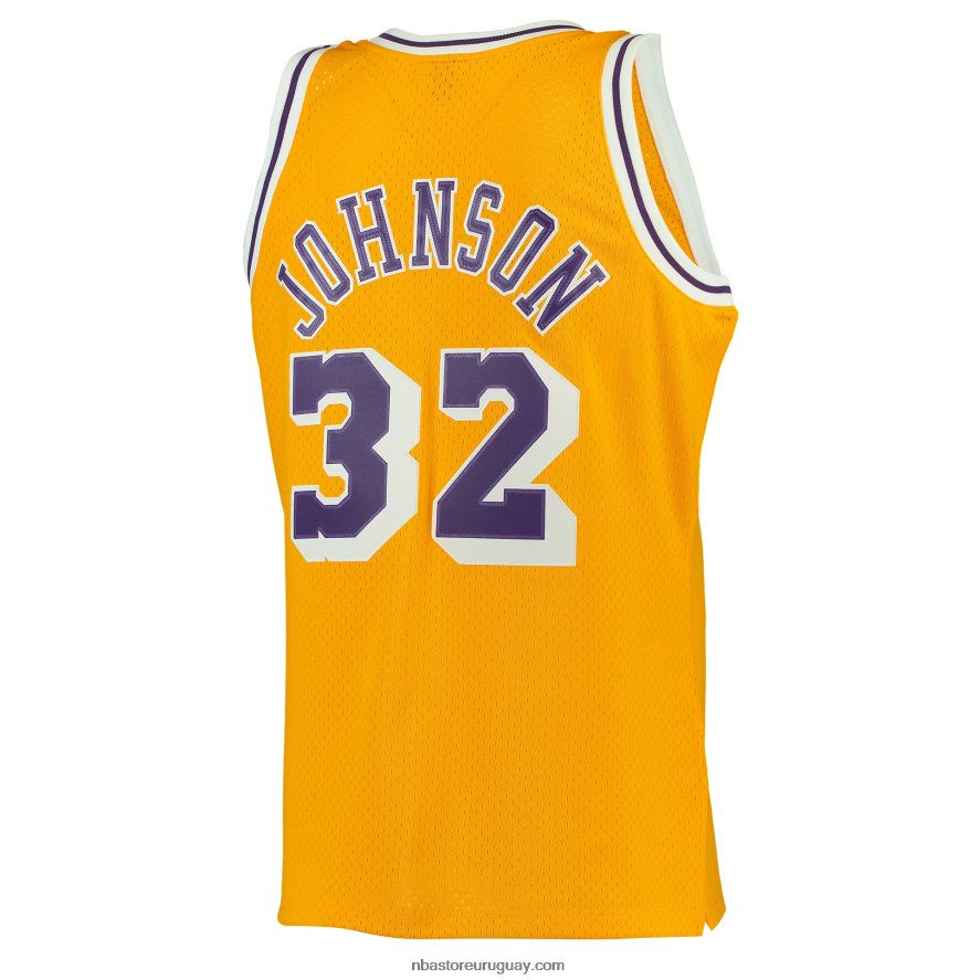 los angeles lakers magic johnson mitchell & ness gold hardwood classics swingman jersey 6L080N190 NBA