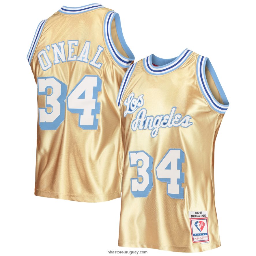 los angeles lakers shaquille o'neal oro 75 aniversario hardwood classics swingman jersey 6L080N5489 NBA