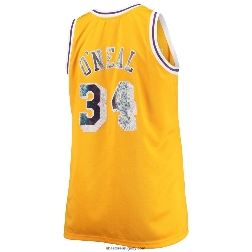 los angeles lakers shaquille o\'neal oro grande y alto 75 aniversario diamante swingman jersey 6L080N6850 NBA