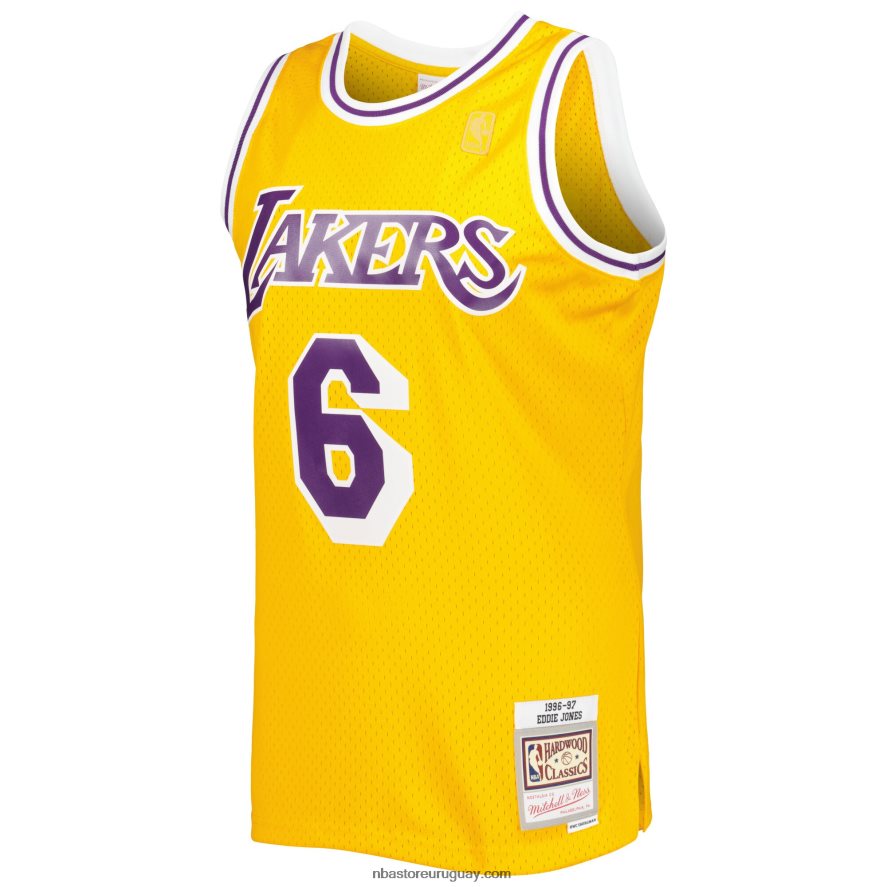 mitchell & ness eddie jones oro los angeles lakers hardwood classics swingman jersey 6L080N1213 NBA