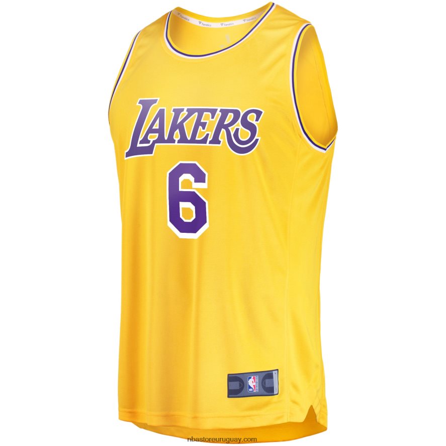 réplica de camiseta de los angeles lakers lebron james gold fast break 6L080N72 NBA