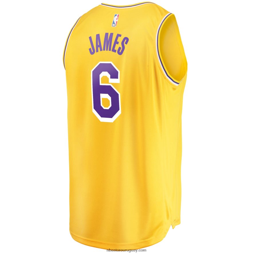 réplica de camiseta de los angeles lakers lebron james gold fast break 6L080N72 NBA