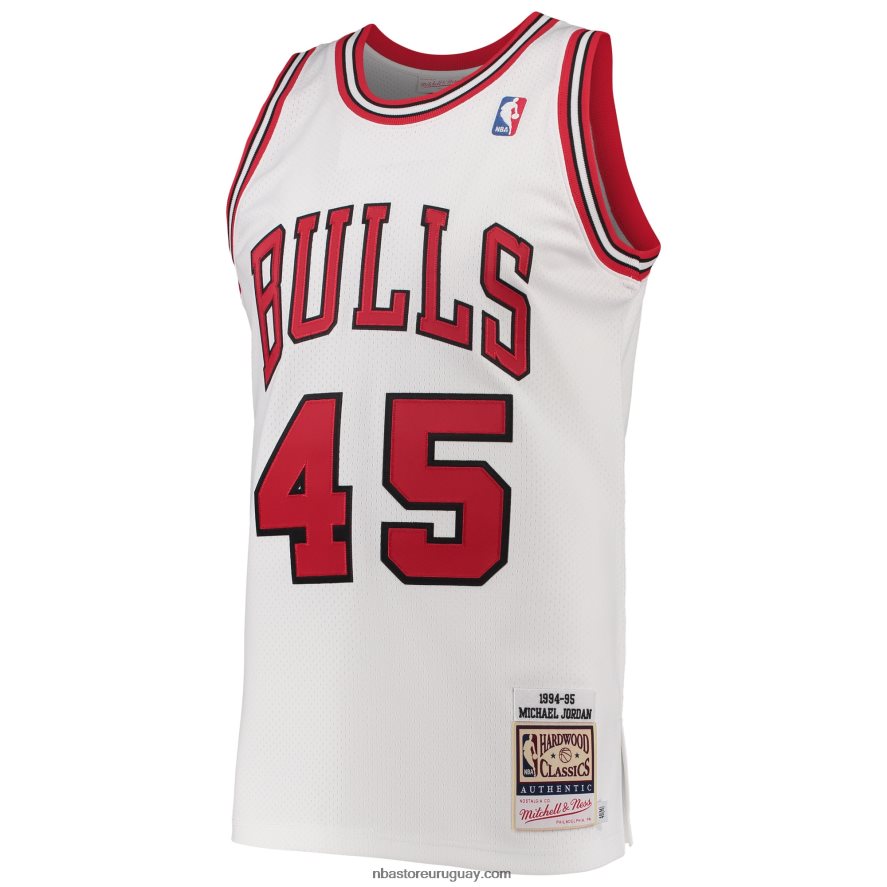camiseta chicago bulls michael jordan mitchell & ness white hardwood classics auténtico jugador 6L080N7974 NBA
