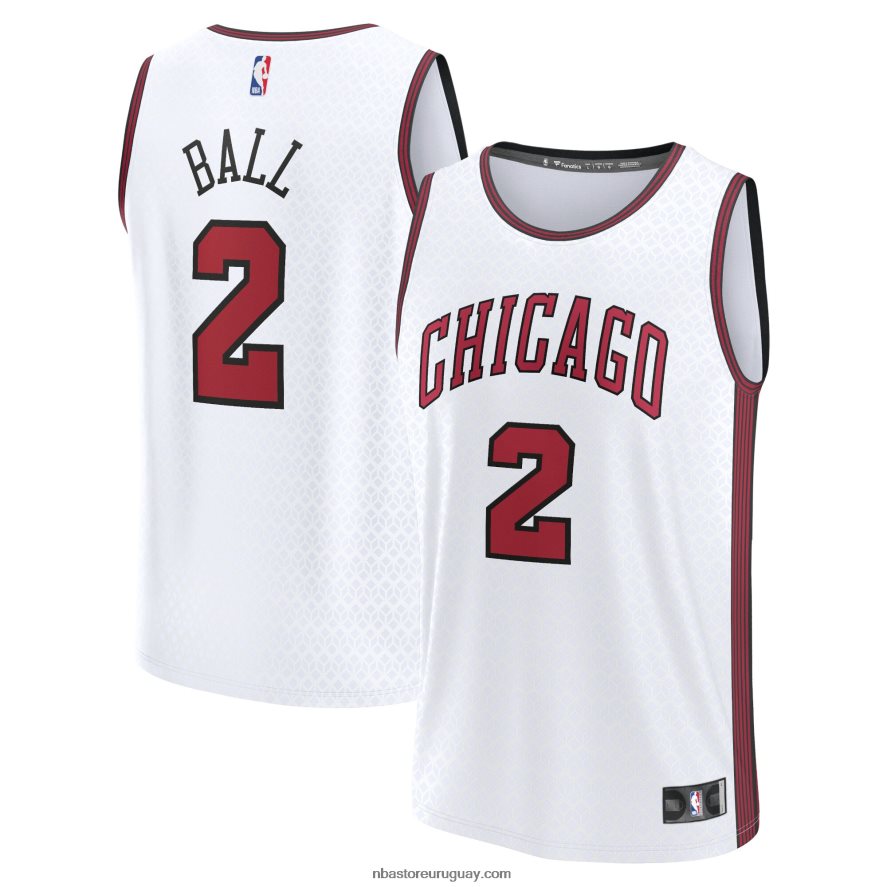 chicago bulls lonzo ball blanco fastbreak jersey 6L080N1696 NBA