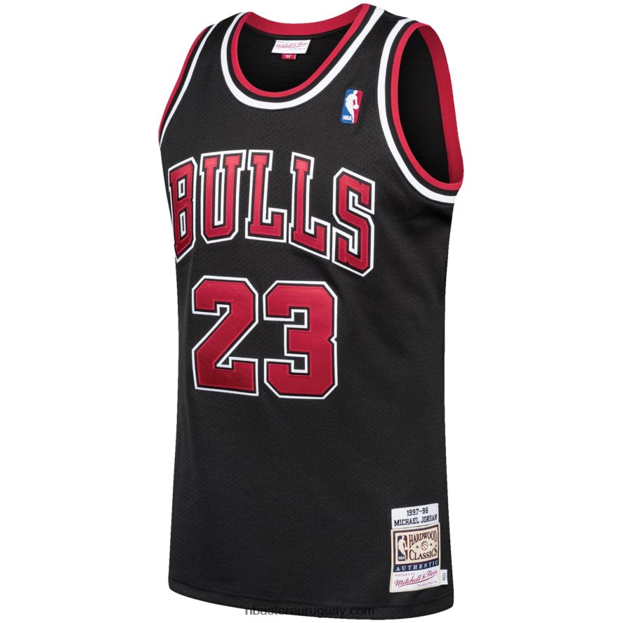 chicago bulls michael jordan mitchell & ness negro hardwood classics auténtico playera de jugador 6L080N11 NBA