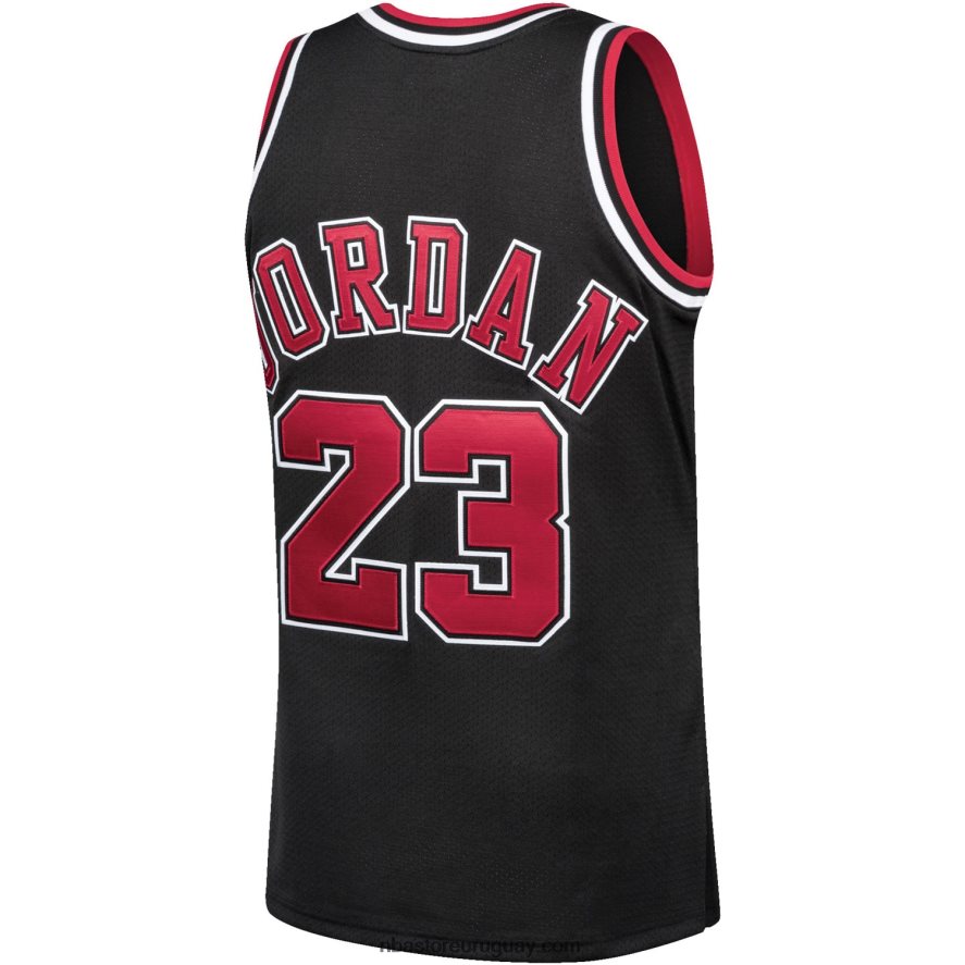 chicago bulls michael jordan mitchell & ness negro hardwood classics auténtico playera de jugador 6L080N11 NBA