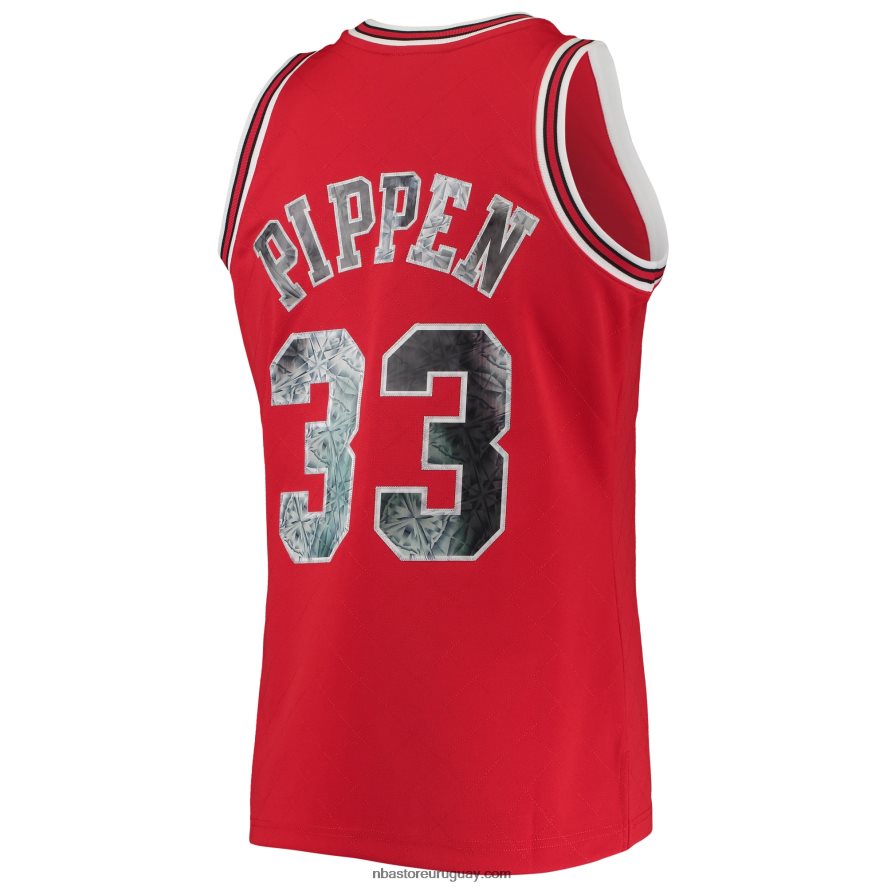 chicago bulls scottie pippen rojo madera dura clásicos 75 aniversario diamante swingman jersey 6L080N2742 NBA