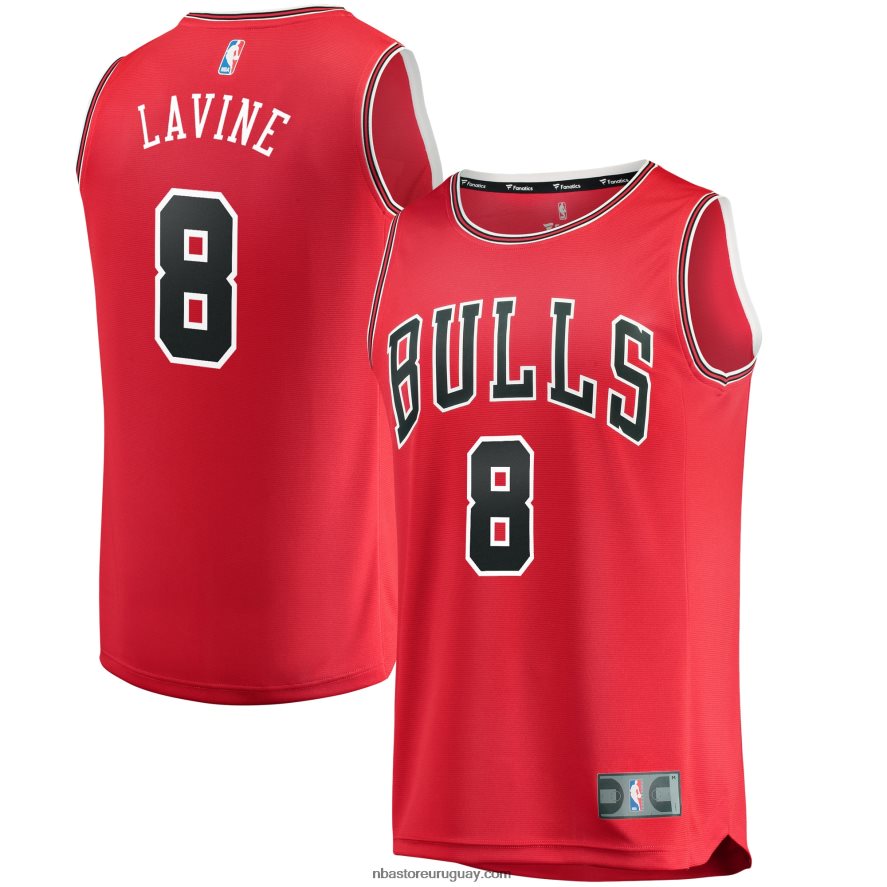 réplica de camiseta roja de los toros de chicago zach lavine fast break 6L080N215 NBA