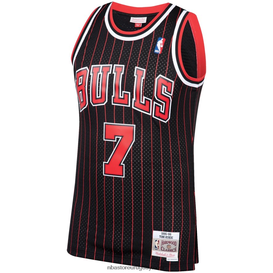 toros de chicago toni kukoc mitchell & ness clásico de madera dura negra camiseta de jugador swingman 6L080N748 NBA