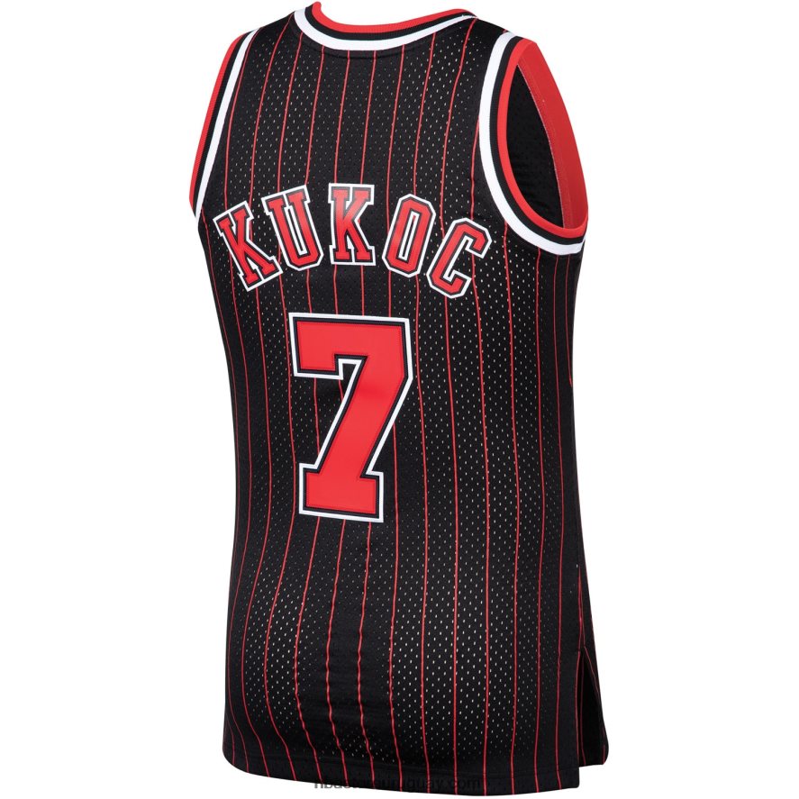 toros de chicago toni kukoc mitchell & ness clásico de madera dura negra camiseta de jugador swingman 6L080N748 NBA
