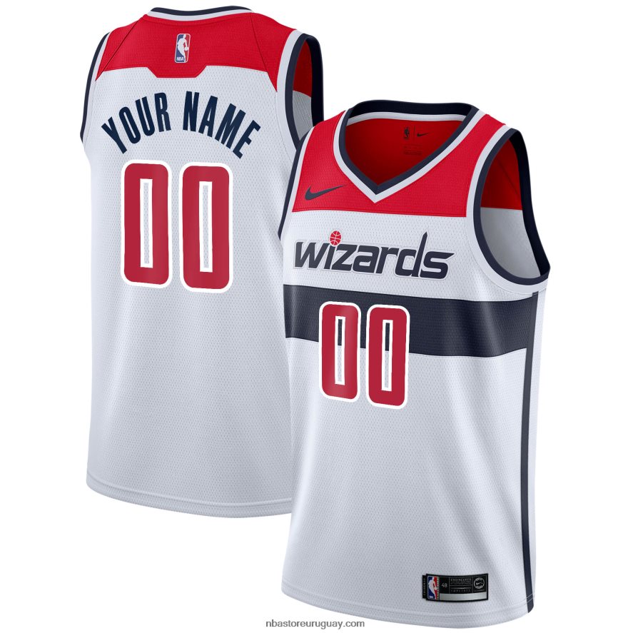 Camiseta Washington Wizards Nike Swingman blanca personalizada 6L080N8174 NBA