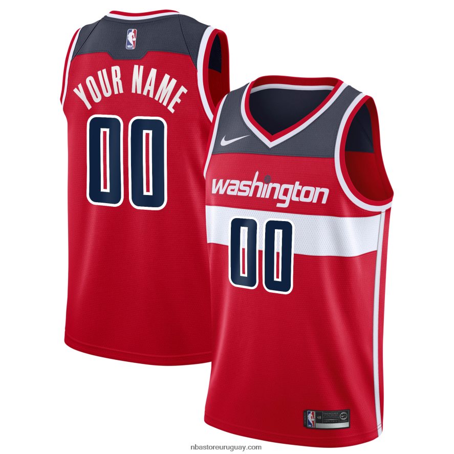 Camiseta Washington Wizards Nike Swingman roja personalizada 6L080N6658 NBA