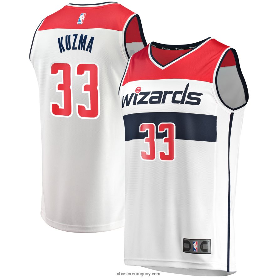 Washington Wizards Kyle Kuzma Réplica de camiseta blanca Fast Break 6L080N2222 NBA