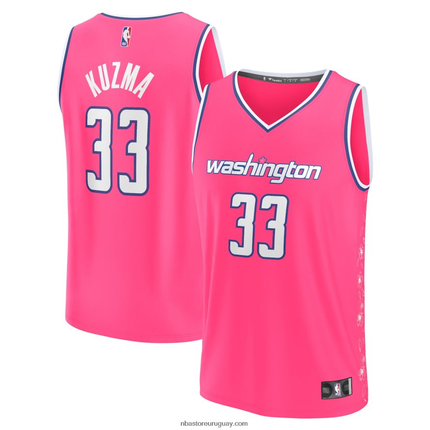 camiseta rosa fastbreak de kyle kuzma de los magos de washington 6L080N381 NBA