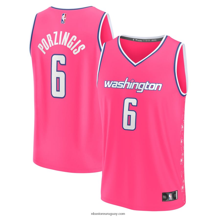 camiseta rosa fastbreak kristaps porzingis de los magos de washington 6L080N547 NBA