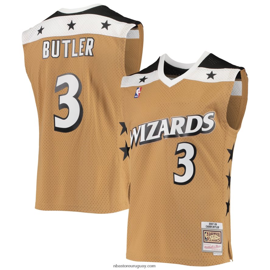magos de washington caron mayordomo mitchell & ness oro madera dura clásicos swingman jersey 6L080N6293 NBA