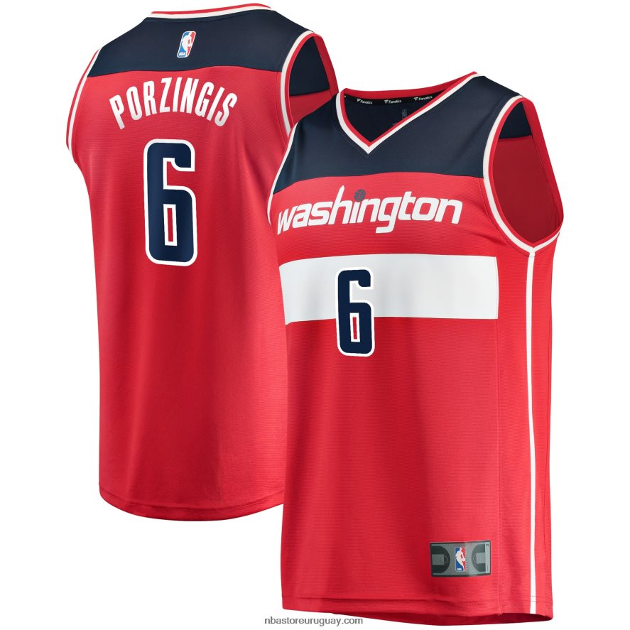 réplica de camiseta roja fast break kristaps porzingis de los magos de washington 6L080N2316 NBA