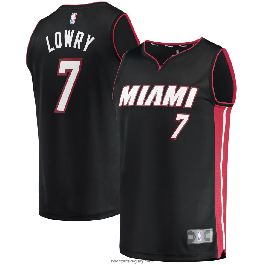 camiseta réplica de miami heat kyle lowry negro fast break 6L080N6690 NBA