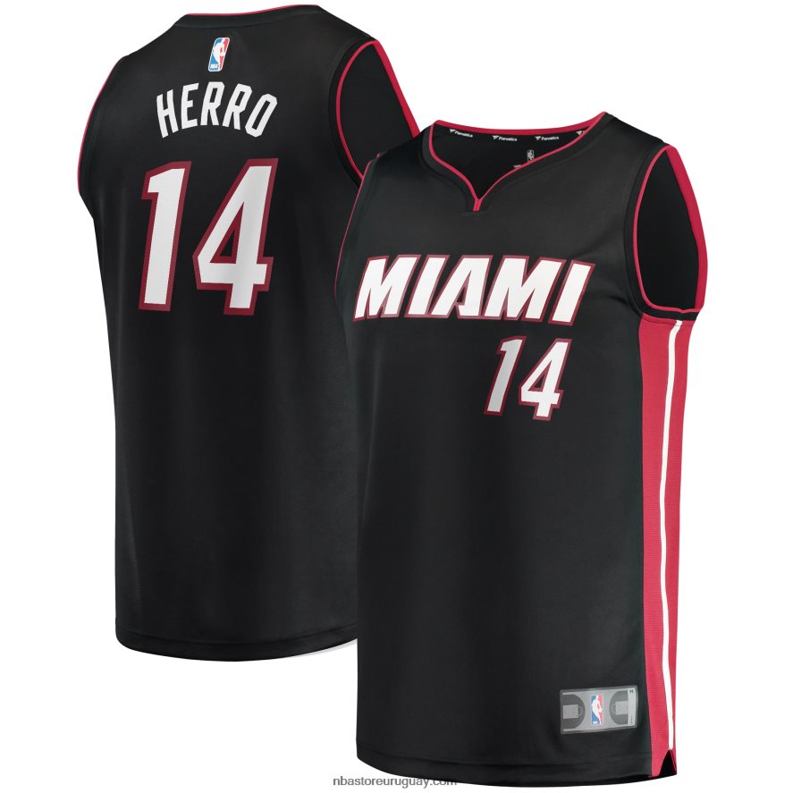 camiseta replica miami heat tyler herro negra fast break 6L080N922 NBA